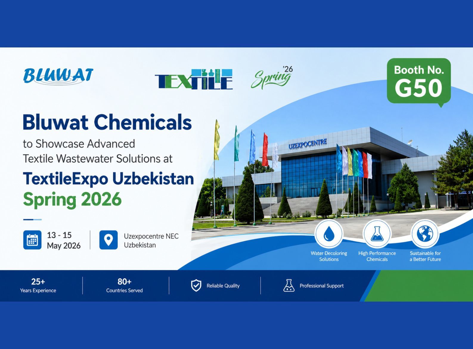 Últimos blogs de la empresa sobre Cómo Bluwat Chemicals Apoya Proyectos de Tratamiento de Aguas Residuales Textiles en Uzbekistán