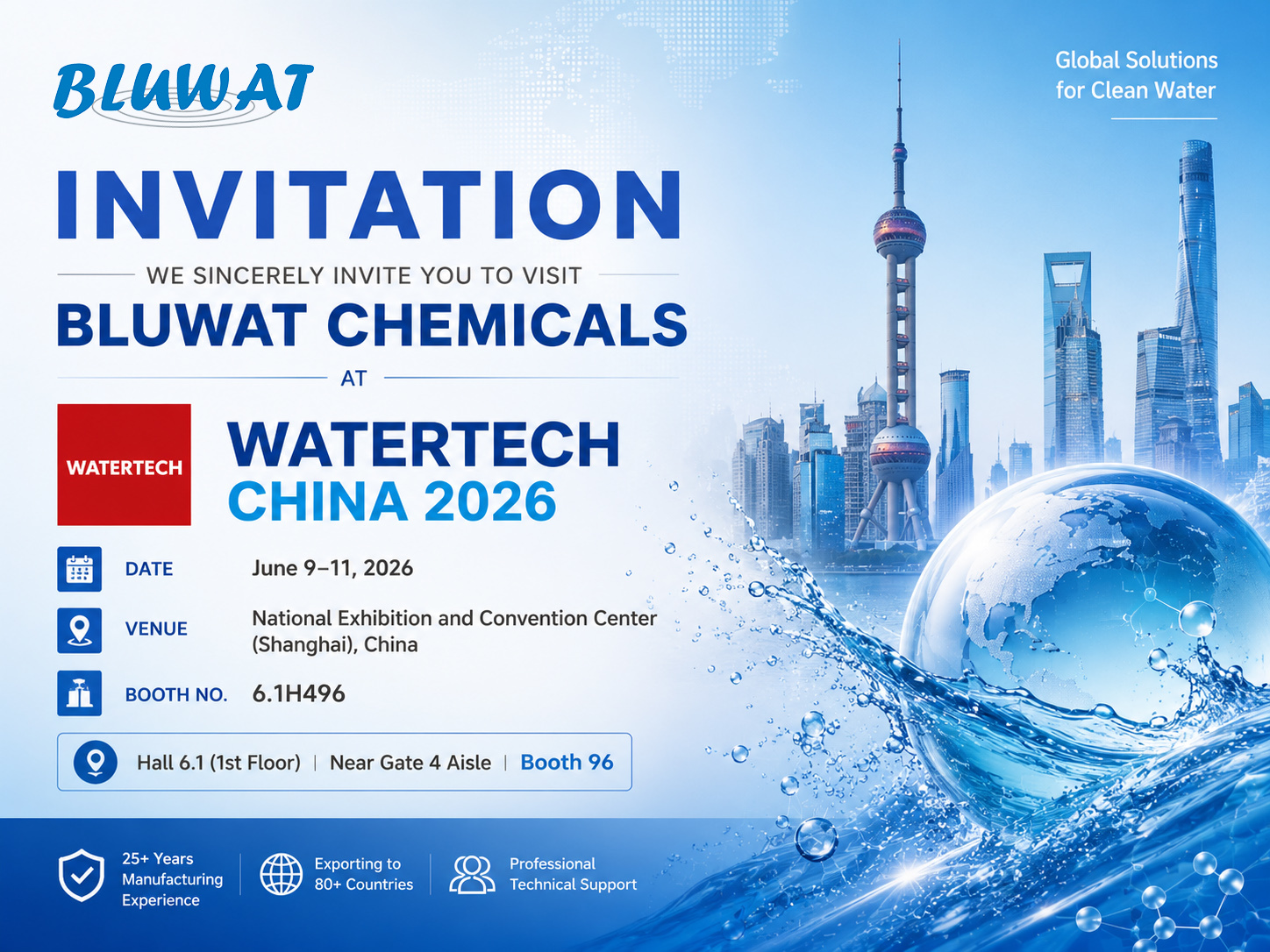 Últimos blogs de la empresa sobre Conozca a Bluwat Chemicals en el WATERTECH CHINA 2026