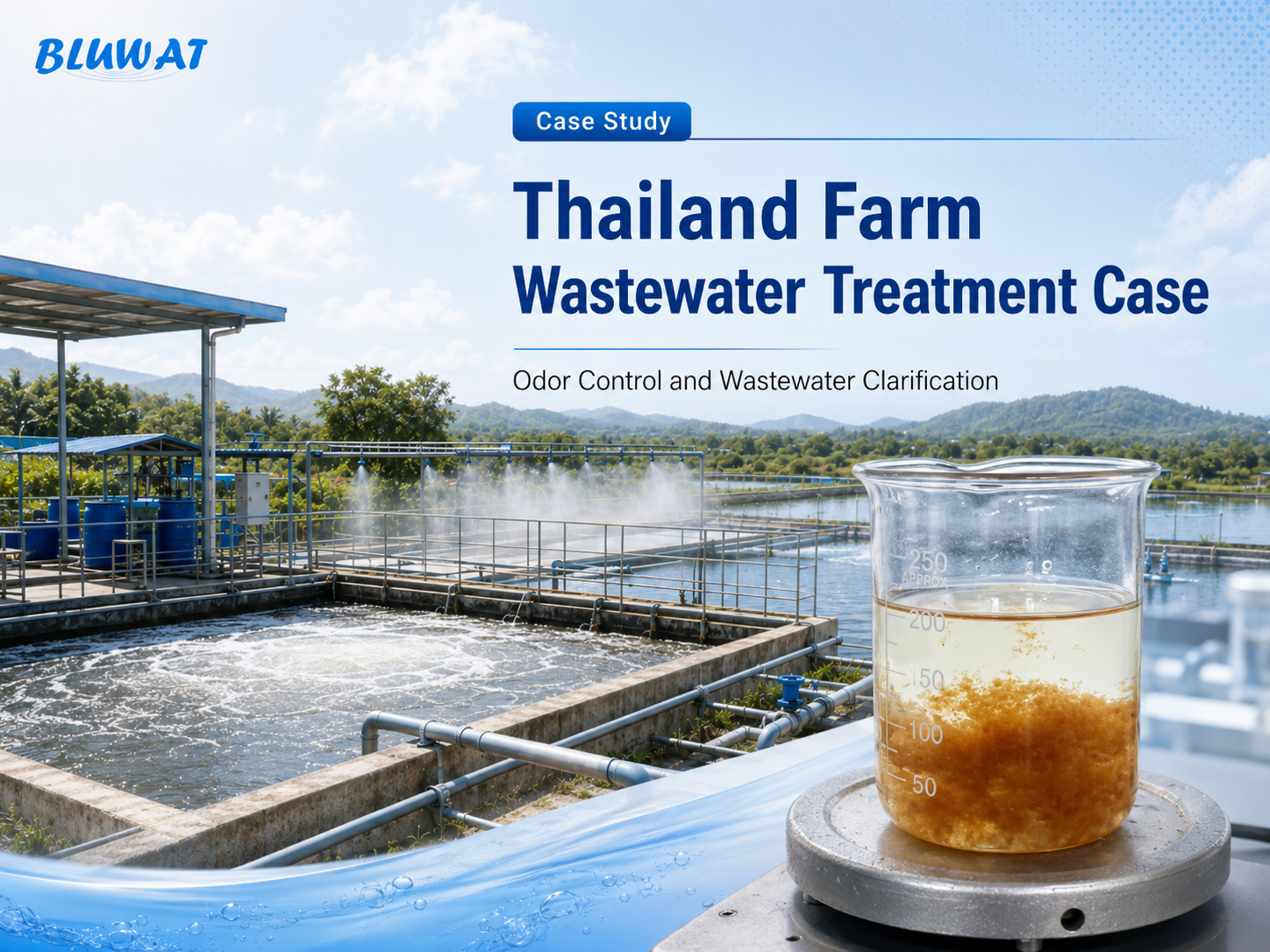 Últimos blogs de la empresa sobre Caso de tratamiento de aguas residuales agrícolas en Tailandia: control de olores y clarificación de aguas residuales
