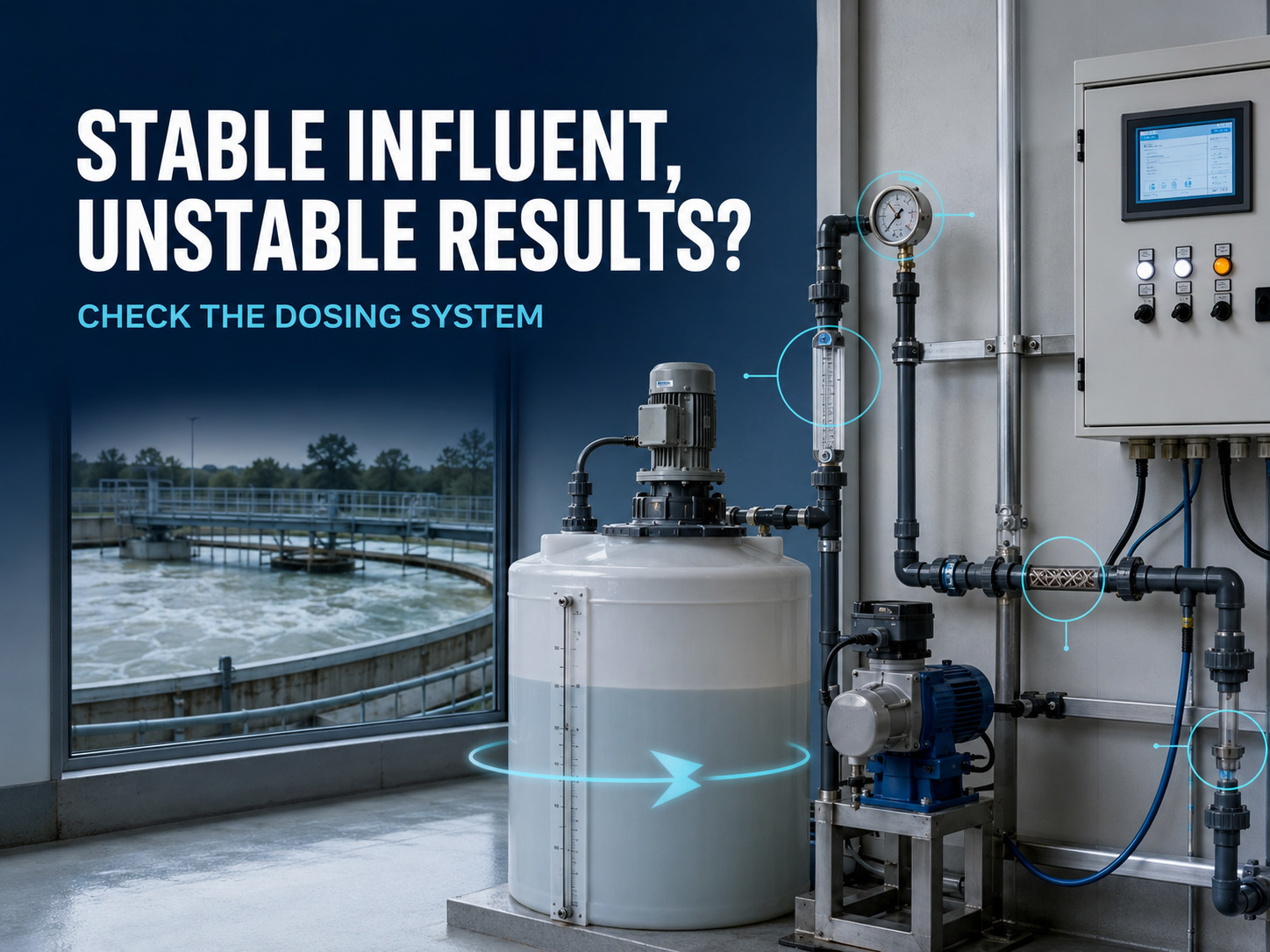 Últimos blogs de la empresa sobre Stable Influent but Unstable Treatment Results? Check the Chemical Dosing System