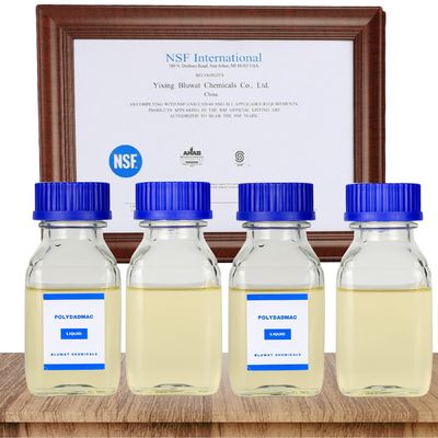 comprar Eficiencia certificada NSF Poly DADMAC Purificador de agua Químico de baja a muy viscosidad Contenido sólido 19%-51% fabricación en línea