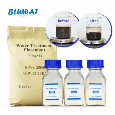comprar Polyacrilamida de tratamiento de agua floculante polímero catiónico aniónico para purificación de agua fabricación en línea