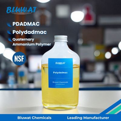 comprar Polímero de amonio cuaternario (PolyDADMAC) Coagulante de poliamina para la clarificación de agua industrial y el acondicionamiento de lodos de aguas residuales | Bluwat Chemicals fabricación en línea
