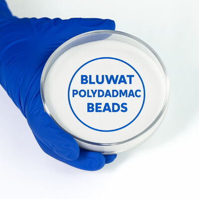 comprar Perlas de floculante polimérico catiónico Polydadmac Pdadmac P-Dadmac Perlas granulares tipo Q-Pdmdaac para purificación de agua Deshidratación de lodos fabricación en línea