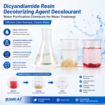 Comprar Agente decolorante de agua BWD-01 - Agente decolorante de resina de diciandiamida con contenido sólido del 55% para tratamiento de aguas residuales industriales fabricación en línea