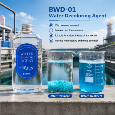 comprar BWD-01 Agente decolorante de agua con un contenido de sólido del 55% para la neutralización de la carga catiónica como alternativa a la bentonita fabricación en línea