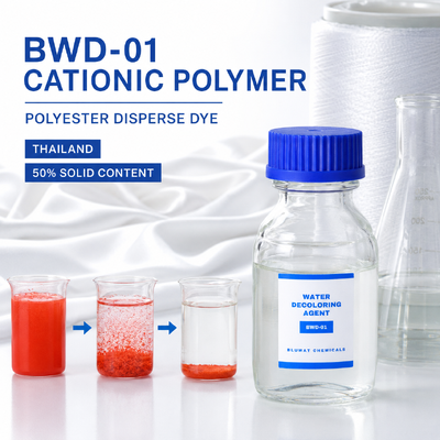 Comprar Agente de Decoloración de Agua de Polímero Catiónico BWD-01 para Aguas Residuales de Colorante Disperso de Poliéster en Tailandia fabricación en línea