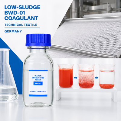 Comprar Coagulante orgánico de baja cantidad de lodo BWD-01 para el tratamiento de aguas residuales textiles técnicas en Alemania fabricación en línea