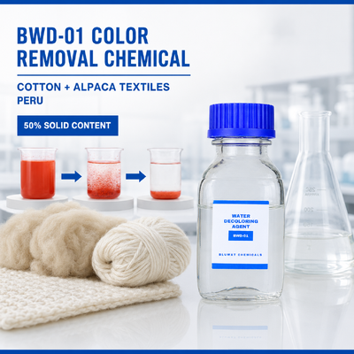 Comprar BWD-01 Removedor de Color Químico para Aguas Residuales Textiles de Algodón y Alpaca en Perú fabricación en línea