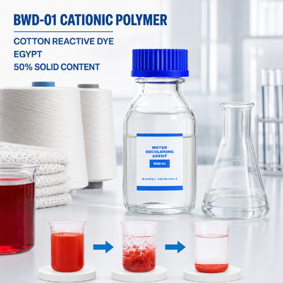 Comprar BWD-01 Polímero Catiónico para el Tratamiento de Aguas Residuales de Tintes Reactivos de Algodón en Egipto fabricación en línea
