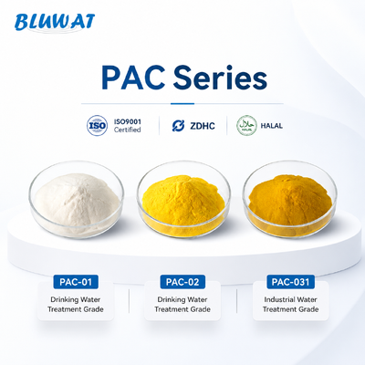 Comprar Cloruro de Polialuminio PAC en Polvo para Agua Potable y Tratamiento de Aguas Residuales Industriales en Rusia y la CEI fabricación en línea
