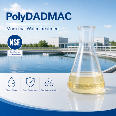 Comprar Polímero de amonio cuaternario líquido de alta carga catiónica PolyDADMAC certificado por NSF con un contenido sólido del 20%, 40%, 50% fabricación en línea