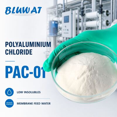 Comprar 00,1% Máx. Polvo blanco insoluble 25 kg Bolsa PAC-01 Cloruro de polialuminio para agua de alimentación por membrana fabricación en línea