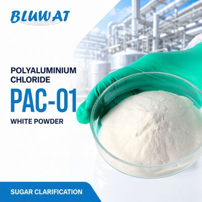 Comprar 45-55% Basicidad Polvo blanco PAC-01 Cloruro de polialuminio para clarificación del azúcar fabricación en línea