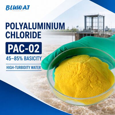 Comprar 45-85% Basicidad Polvo amarillo PAC-02 Cloruro de polialuminio para tratamiento de aguas de alta turbidez fabricación en línea