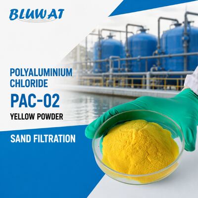 Comprar 30% Mín. Al2O3 Polvo Amarillo PAC-02 Cloruro de Polialuminio para Filtración de Arena fabricación en línea