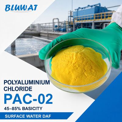 Comprar Cloruro de polialuminio PAC-02 secado por aspersión con basicidad del 45-85% para tratamiento DAF de aguas superficiales fabricación en línea