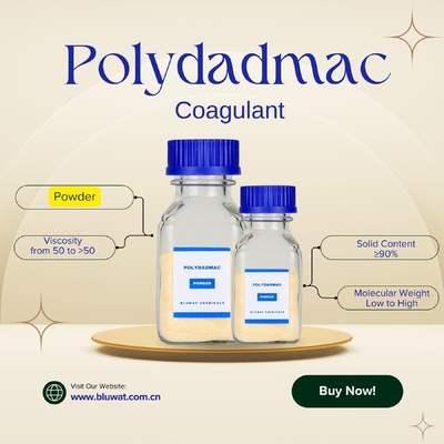 Polvo PolyDADMAC PDADMAC PDMDAAC Coagulación y floculación Reducción de la turbidez Reducción del volumen de lodo