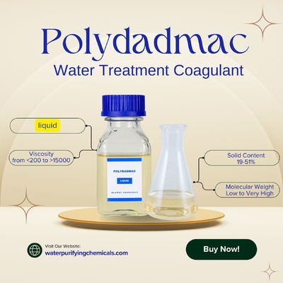 Productos químicos de purificación de agua certificados NSF Coagulante de tratamiento de agua PolyDADMAC PDADMAC CAS no 26062-79-3