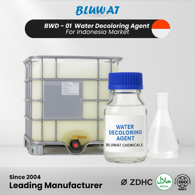 BWD‐01 Decolorante para el agua para textiles Tintura de celulosa de papel de fábrica Tratamiento de aguas residuales en Indonesia