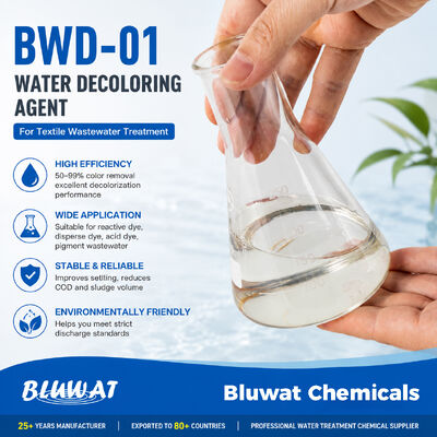 BWD-01 Producto químico decolorante de resina de formaldehído de diciandiamida para el tratamiento de aguas residuales de la industria textil
