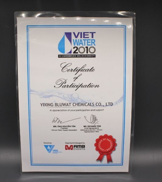 China Yixing bluwat chemicals co.,ltd certificaciones