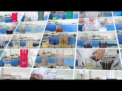 Casos de tratamiento de aguas residuales frascos Pruebas experimentales con coagulantes y floculantes