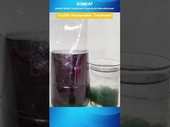 Demo de tratamiento de aguas residuales textiles. Prueba rápida de eliminación de color en 4 pasos.